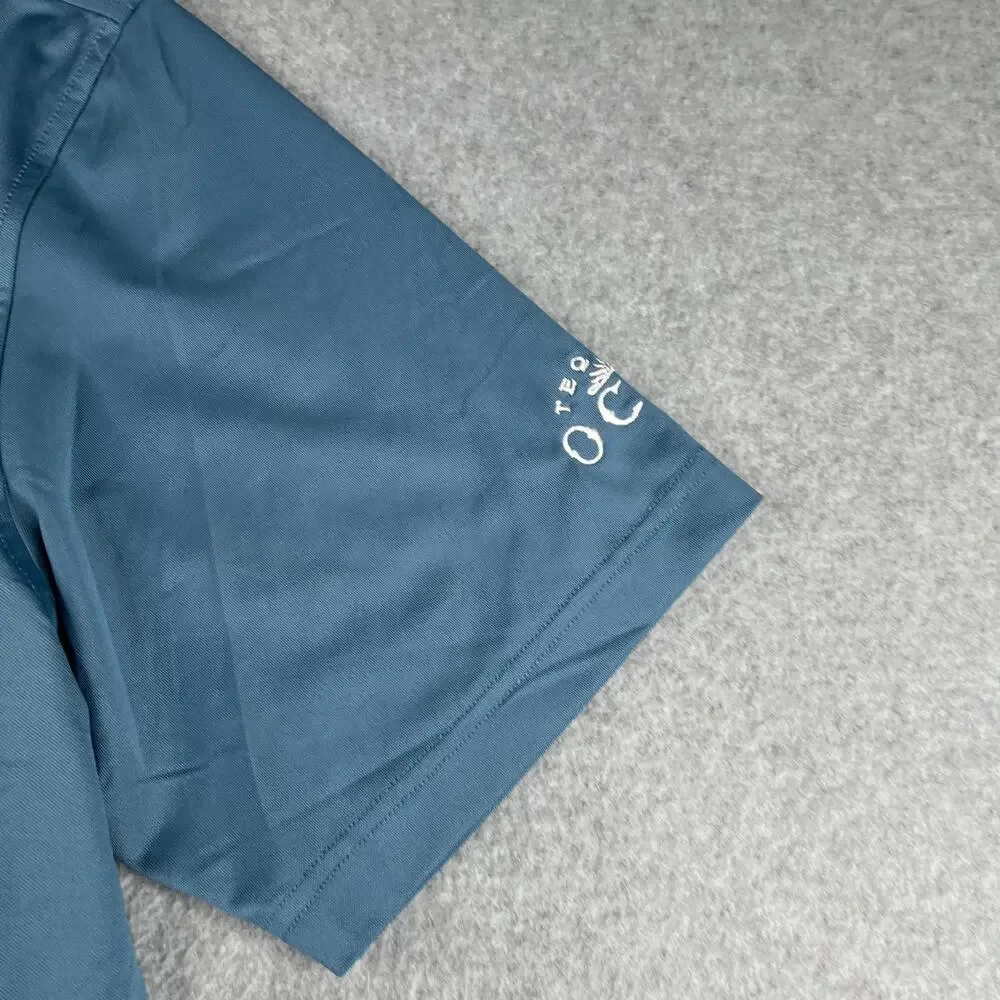 Straight Down Polo Shirt Large Blue UPF15 Lightweight Golf Performance Casual